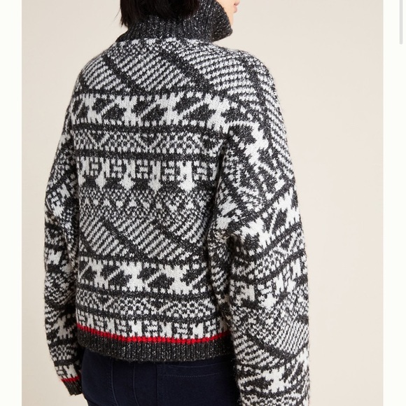 Anthropologie Rafela Half-Zip Geometric Pullover Large size - Picture 4 of 8